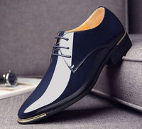 Men's derby shoes-patent leather - 2251832663006855-Blue-6-Alpha Male GEAR'S