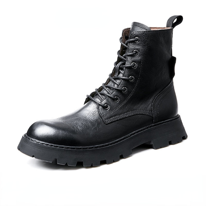 Men's leather motorcycle boots