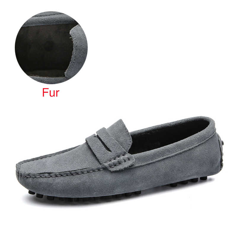 Men's loafers driving shoes - 33040324360-02 Fur Gray-7-Alpha Male GEAR'S