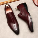Men's loafers Leather shoes - 3256804602823430-Wine Red-6-Alpha Male GEAR'S
