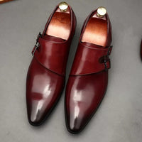 Men's monk strap dress shoes - 3256804602743903-Black-6-Alpha Male GEAR'S