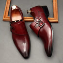 Men's monk strap dress shoes - 3256804602743903-Wine Red-6-Alpha Male GEAR'S