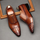 Men's oxford brogue shoes - 3256805569088987-Khaki-6-Alpha Male GEAR'S