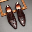 Men's oxford brogue shoes - 3256805569088987-Wine Red-6-Alpha Male GEAR'S