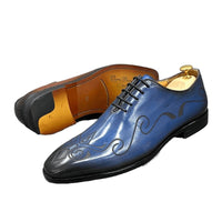 Men's oxford dress shoes - 1005003193987627-Blue-US 6-Alpha Male GEAR'S